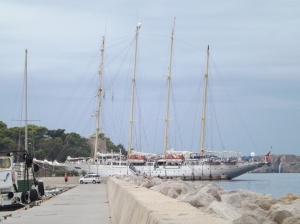 Tall ship in Pylos harbour